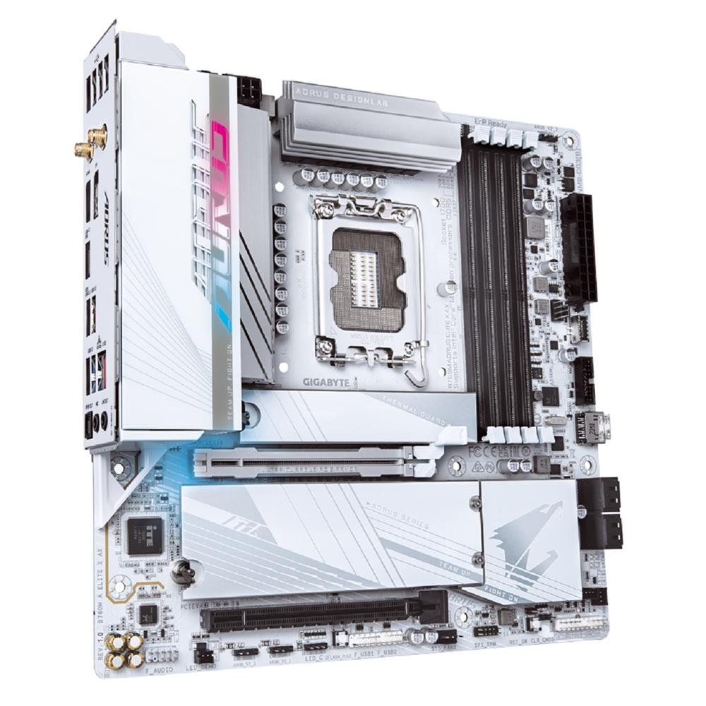 Placa Mãe Gigabyte B760M Aorus Elite X AX, Chipset B760, Intel LGA 1700, mATX, DDR5