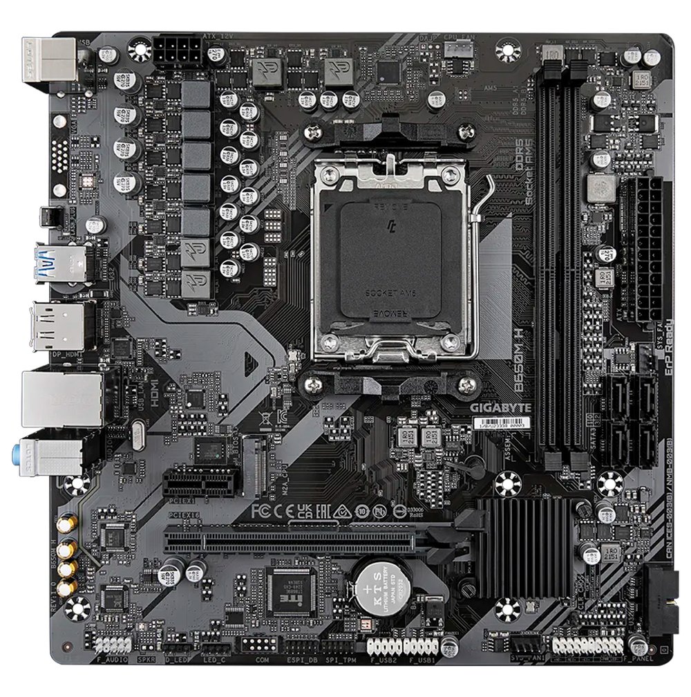 Placa Mae Gigabyte B650M H, AMD, Micro ATX, DDR5, Preto