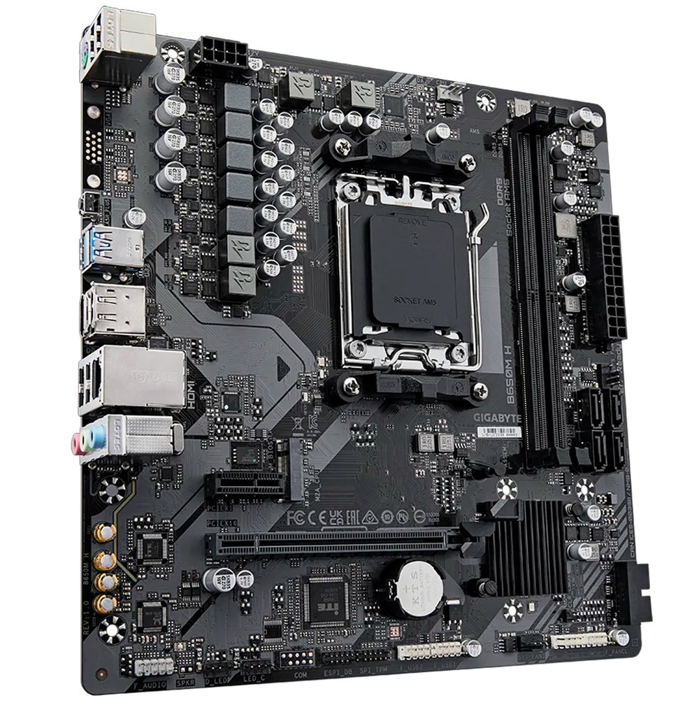 Placa Mae Gigabyte B650M H, AMD, Micro ATX, DDR5, Preto
