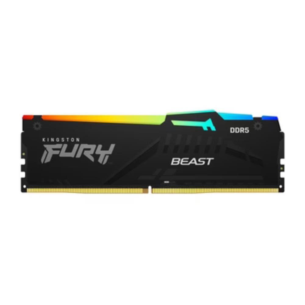 Memória RAM 32gb DDR5 Kingston Fury Beast RGB, 5600MTs, CL40, Preto, KF556C40BBA/32