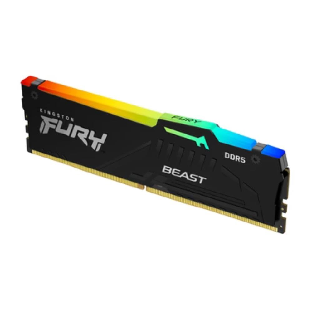 Memória RAM 32gb DDR5 Kingston Fury Beast RGB, 5600MTs, CL40, Preto, KF556C40BBA/32