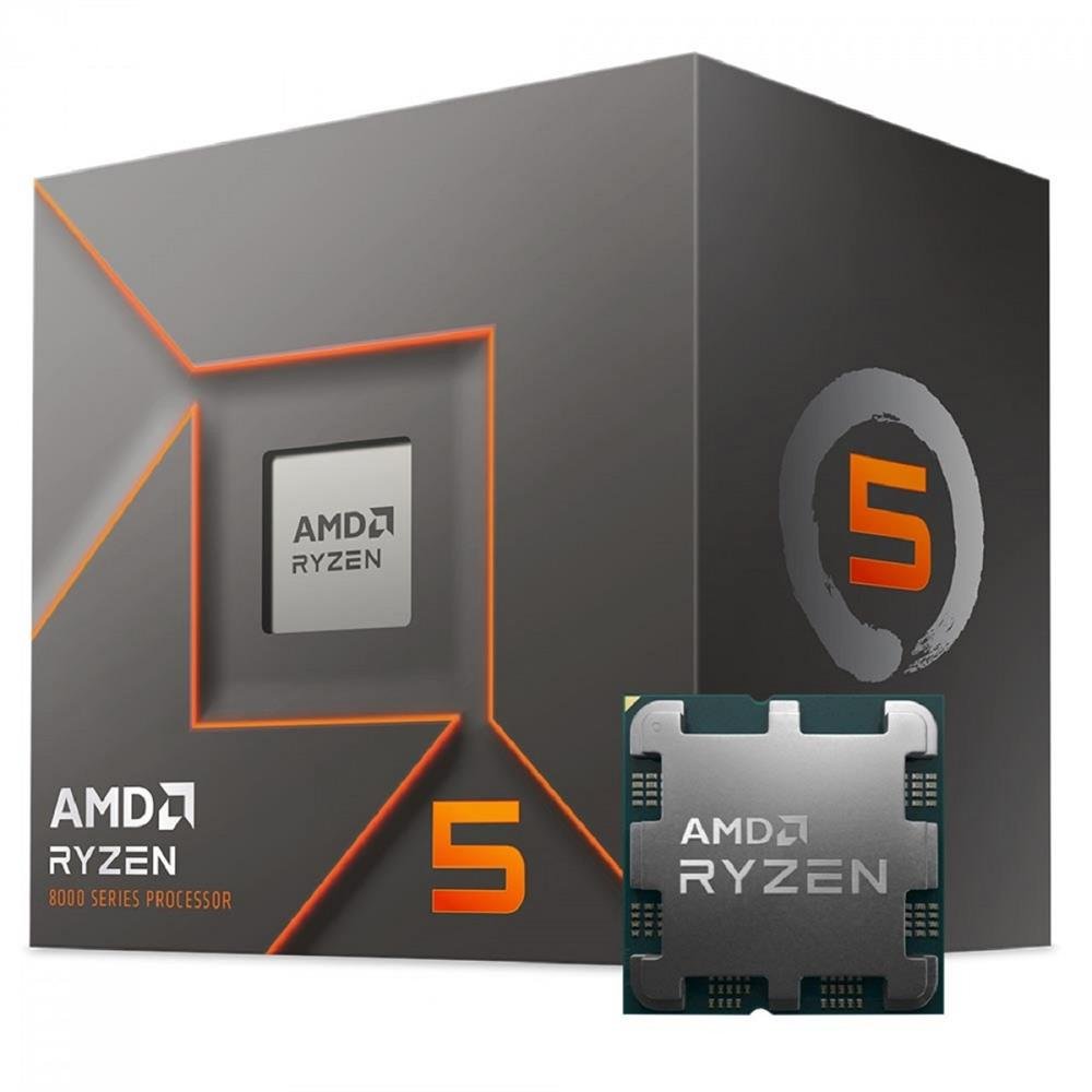 Processador AMD Ryzen 5 8400F, 4.2GHz (4.7GHz Turbo), 6-Cores 12-Threads, AM5, Com Cooler, 100-100001591BOX