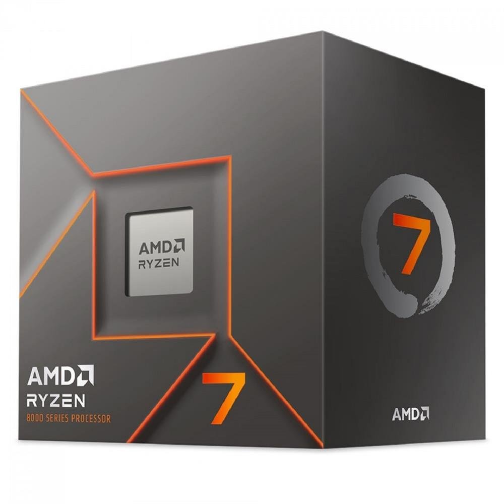 Processador AMD Ryzen 7 8700F, 4.1GHz (5.0GHz Turbo), 8-Cores 16-Threads, AM5, Com Cooler, 100-100001590BOX