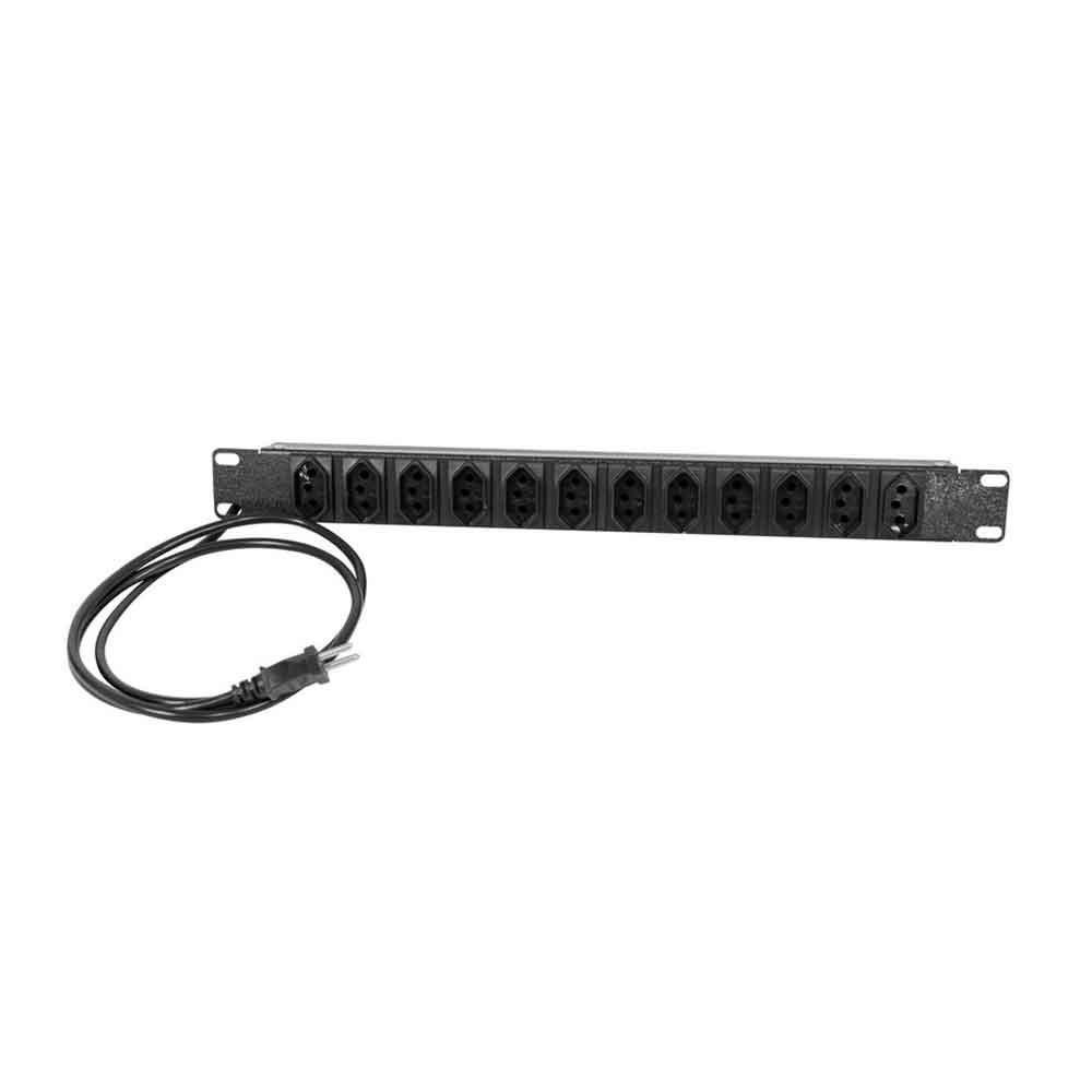 Regua Para Rack Gforce 12 Tomadas 10a Preta 401