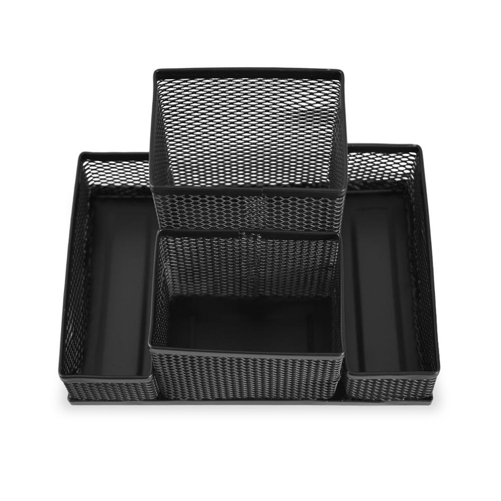 Organizador de Mesa Aramado 4 Compartimentos Preto Keep - EI138