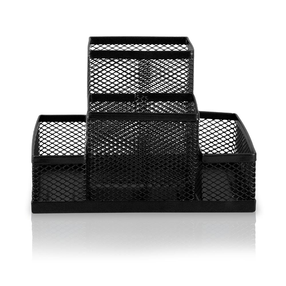 Organizador de Mesa Aramado 4 Compartimentos Preto Keep - EI138