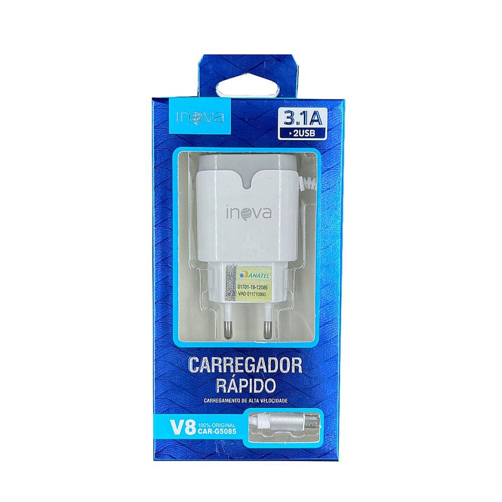 Carregador De Celular Inova 3.1A Tipo C 2 Usb Car-G5085