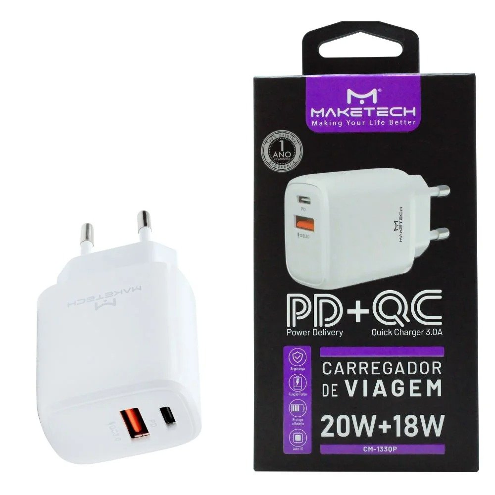 Fonte carregador Maketech PD+QC CM-133QP