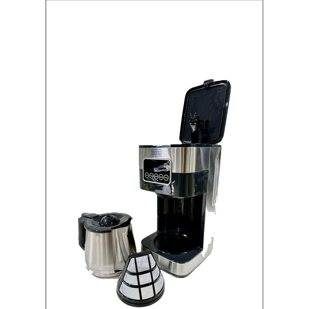 Black Decker Cafeteira Elétrica 110 V Inox, Filtro Permanente e Lavável, Capacidade 1,5 L, Ate 38 Cafézinhos, Painel Digital, Modelo CM350G-BR