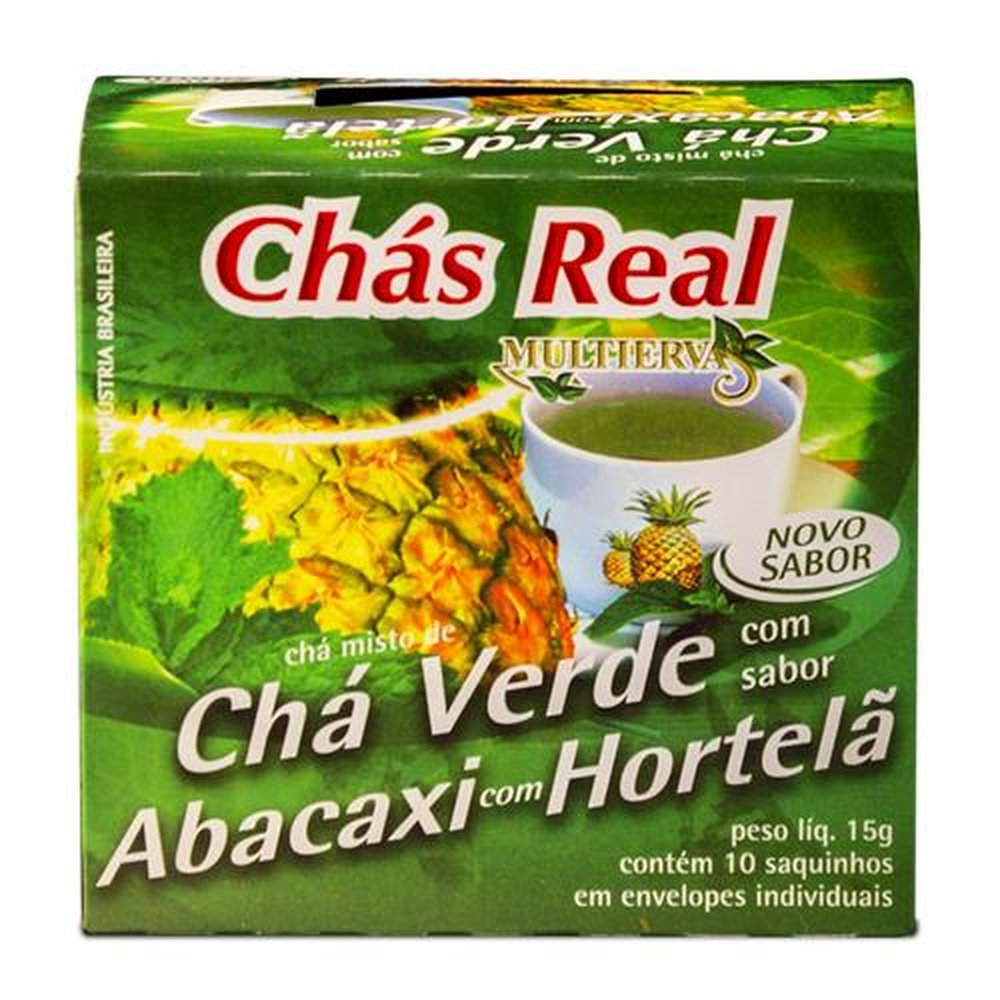 Chá Real Multiervas Chá Verde Abacaxi com Hortelã 15 Gramas