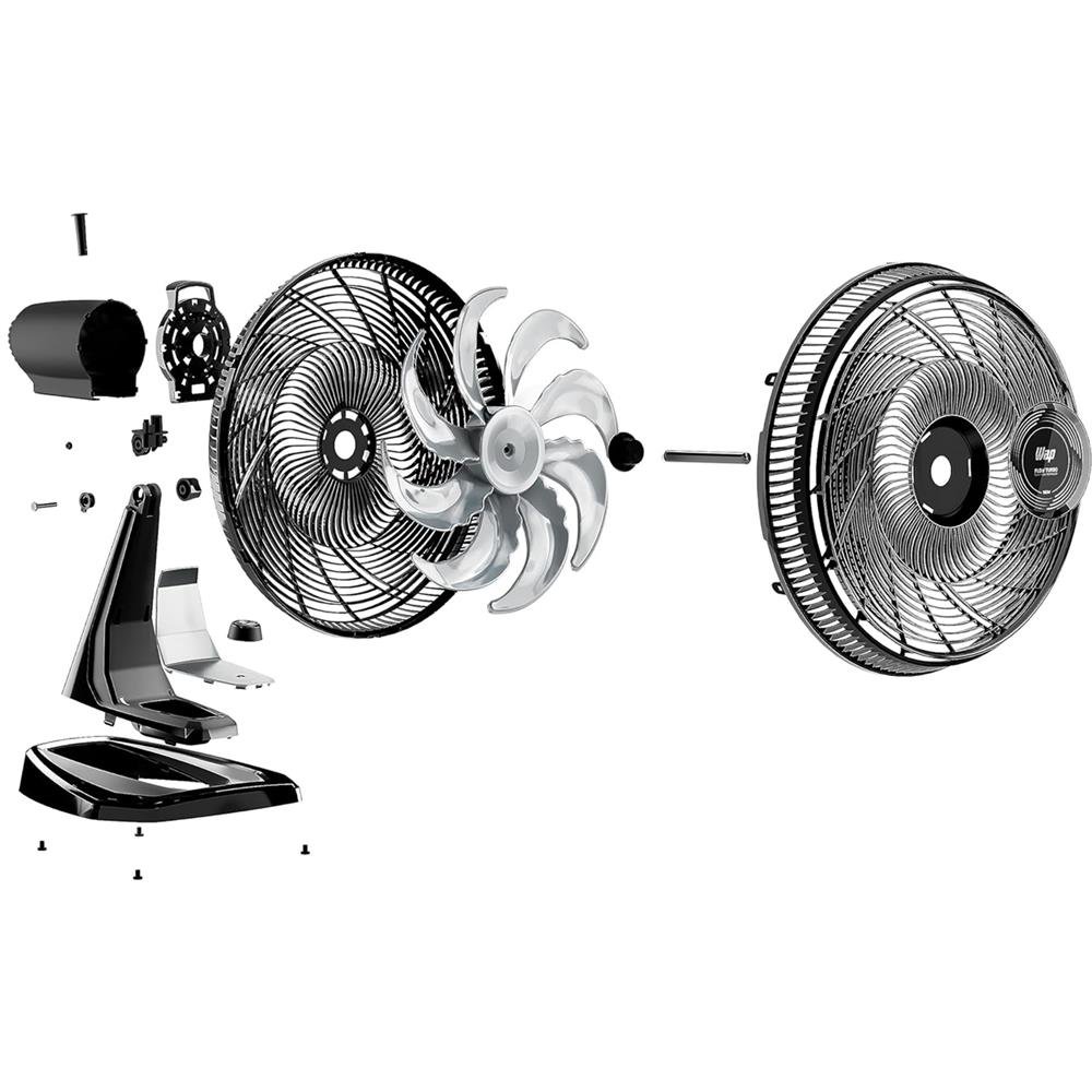 WAP FLOW TURBO Ventilador 2 em 1 Mesa e Parede 180W 50 cm 8 Pás Potente Silencioso e Econômico com 3 Velocidades 127V