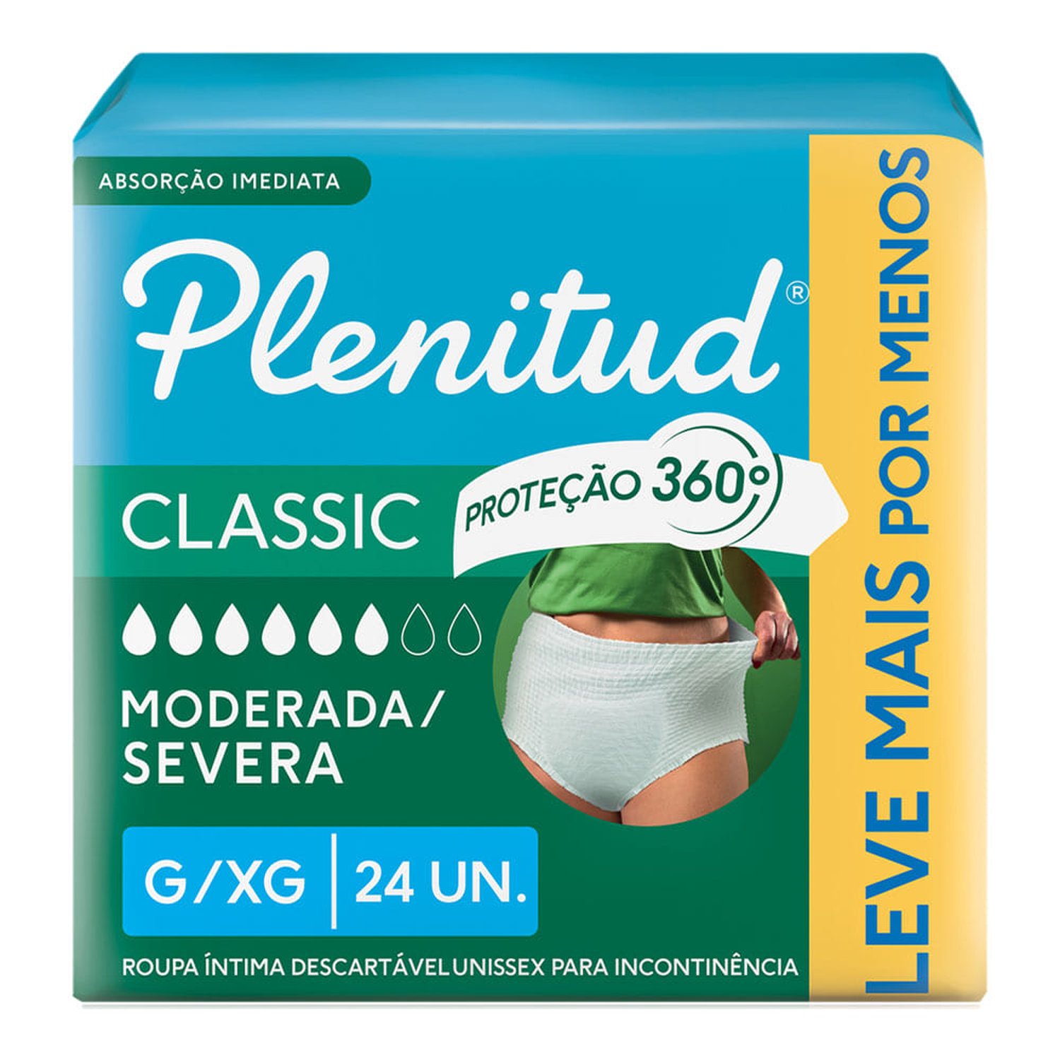 Roupa Íntima Plenitud Classic G/Xg Com 24 Embalagem Economica