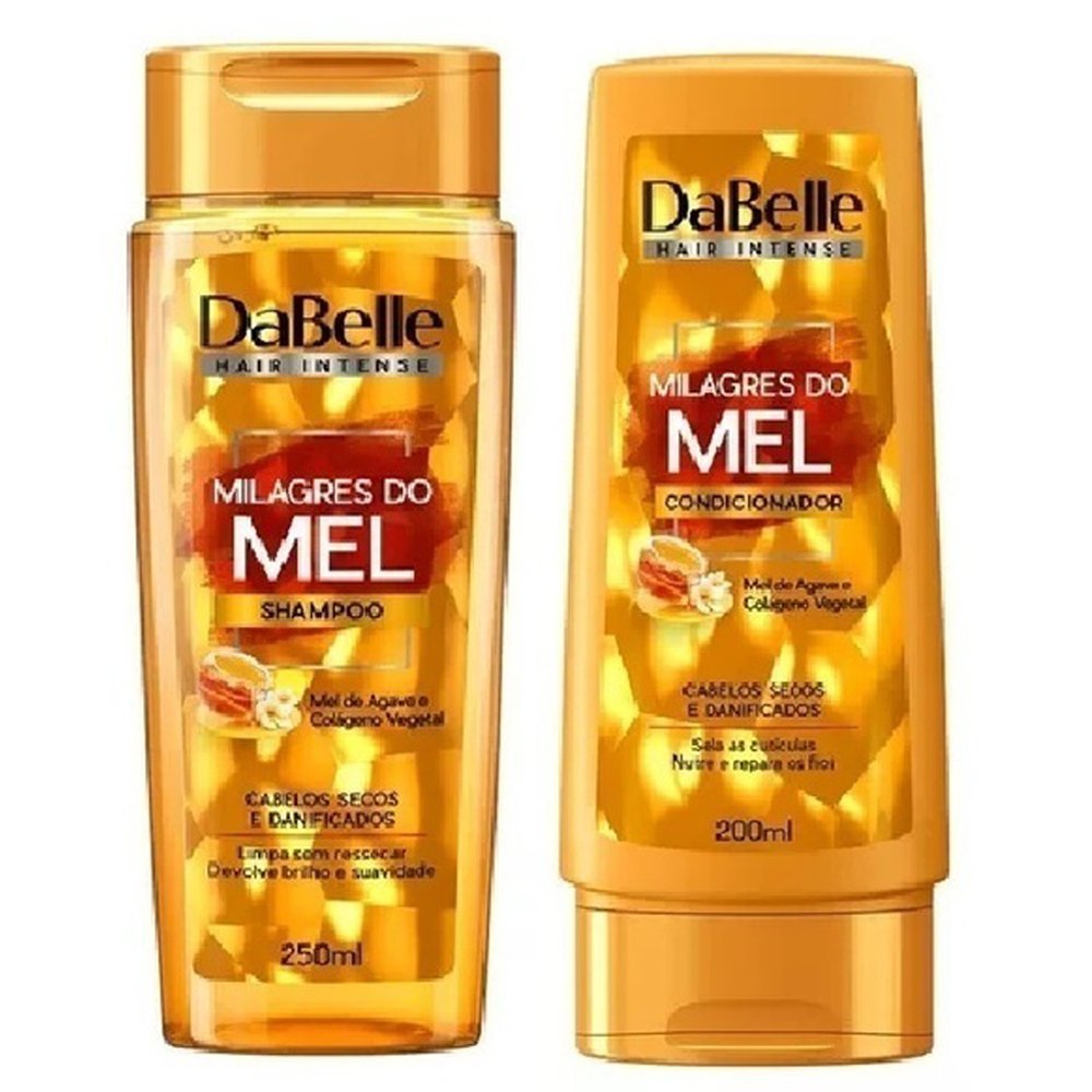 Kit Shampoo 250ml + Condicionador 200ml Dabelle - Milagres do mel