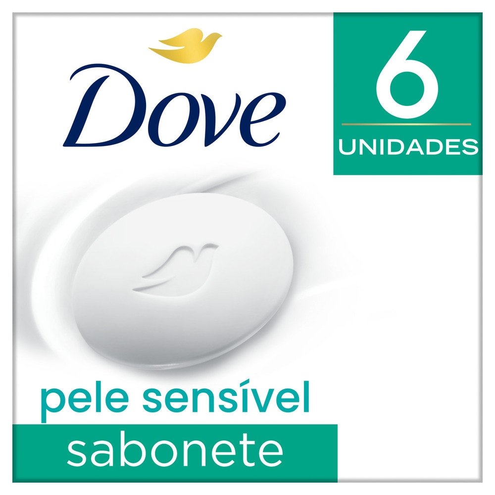 Sabonete Dove Pele Sensível 90g - Embalagem com 6 Unidades