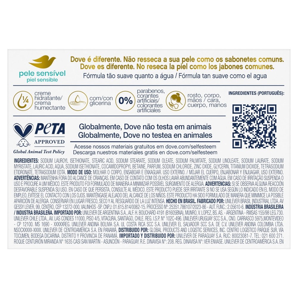 Sabonete Dove Pele Sensível 90g - Embalagem com 6 Unidades