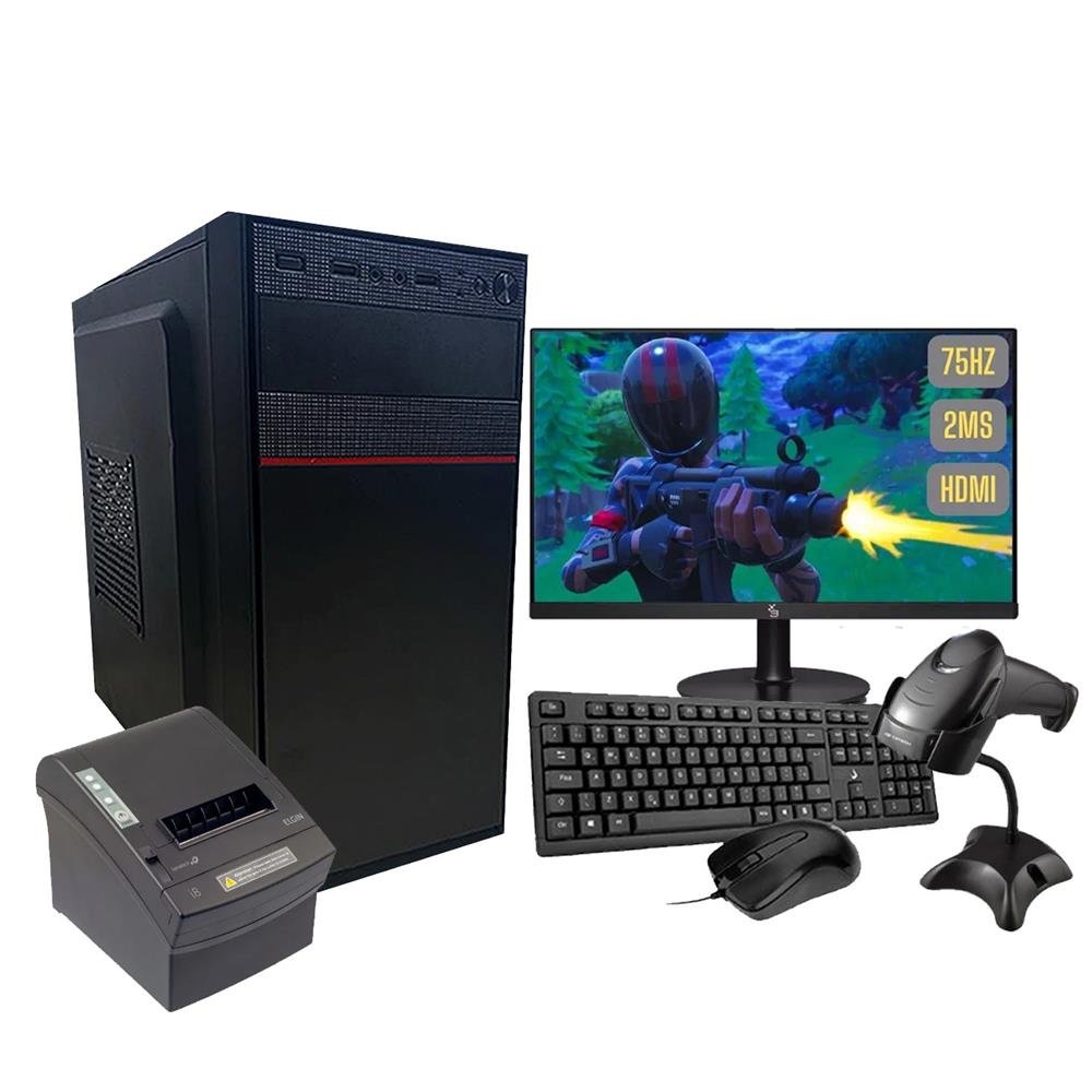 Computador jab i5 de 3º geração memória 8GB ssd 240 GB + teclado + mouse + Monitor 18.5 + Leitor Cod USB + Impressora Térmica i8 elgin
