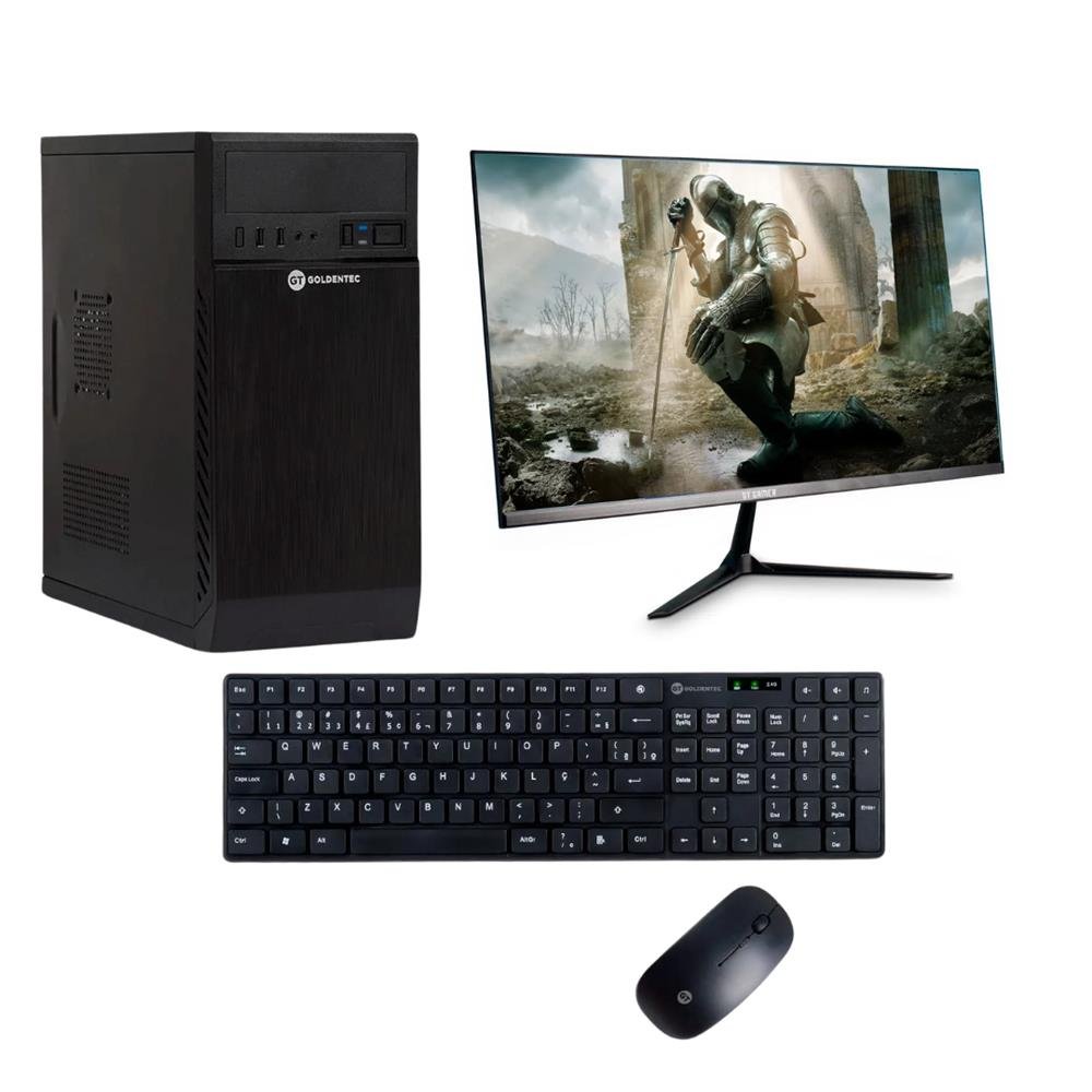 Kit Computador Intel Core I3, 2 Geração, 4GB, SSD 120GB, Linux, Monitor 24, teclado e mouse sem fio - Goldentec