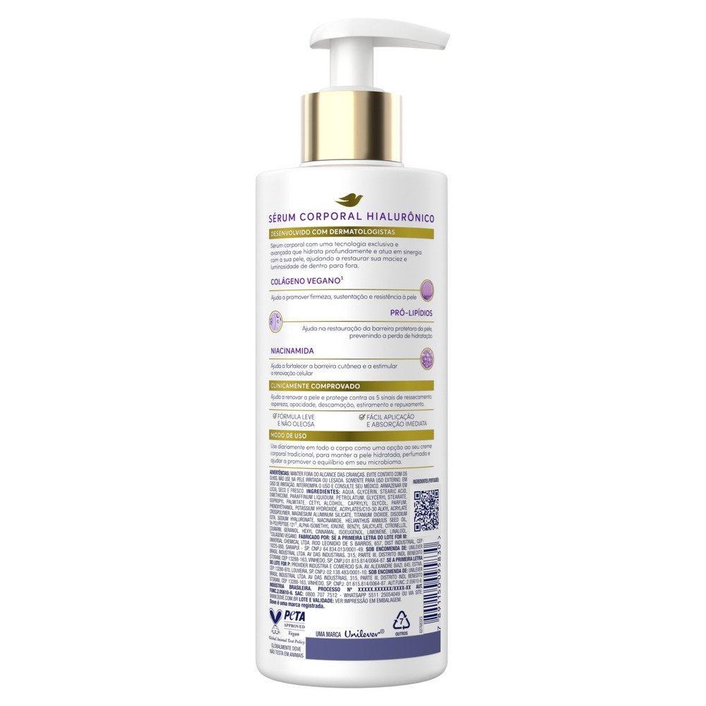 Sérum Dove Hidratante Corporal Hialurônico 380ml