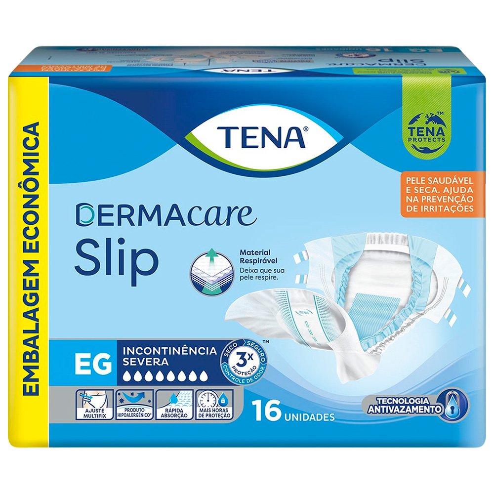 Fralda Geriatrica Tena Slip Dermacare Eg 16 Unidades