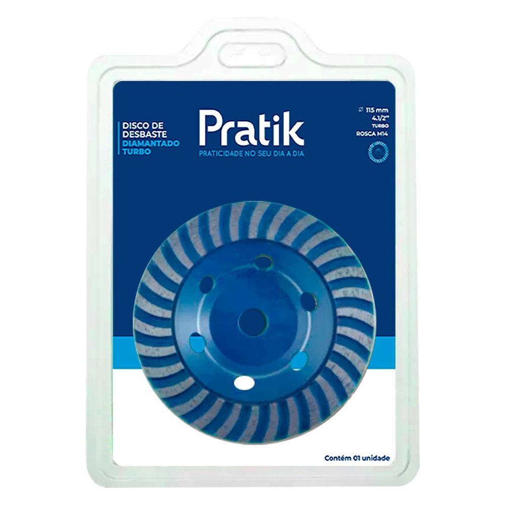 Disco Desbaste Pratik Diamantado Turbo 4.1/2P 115mm