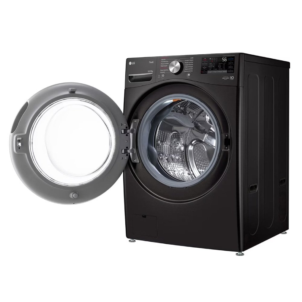 Lavadora e Secadora LG Smart WD18BV2S6B - Lava 18Kg, Seca 10Kg, Preto Inox, 110V