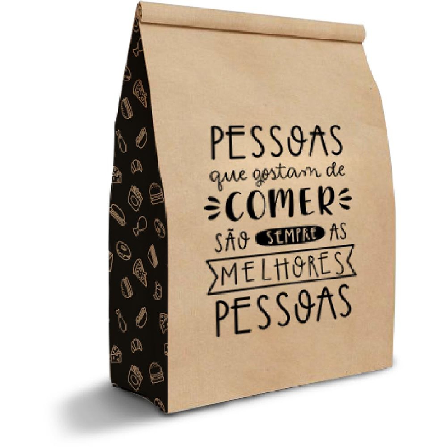 Saco Delivery Kraft M 29X24X12 Melhores Pessoas - Embalagem com 50 unidades.
