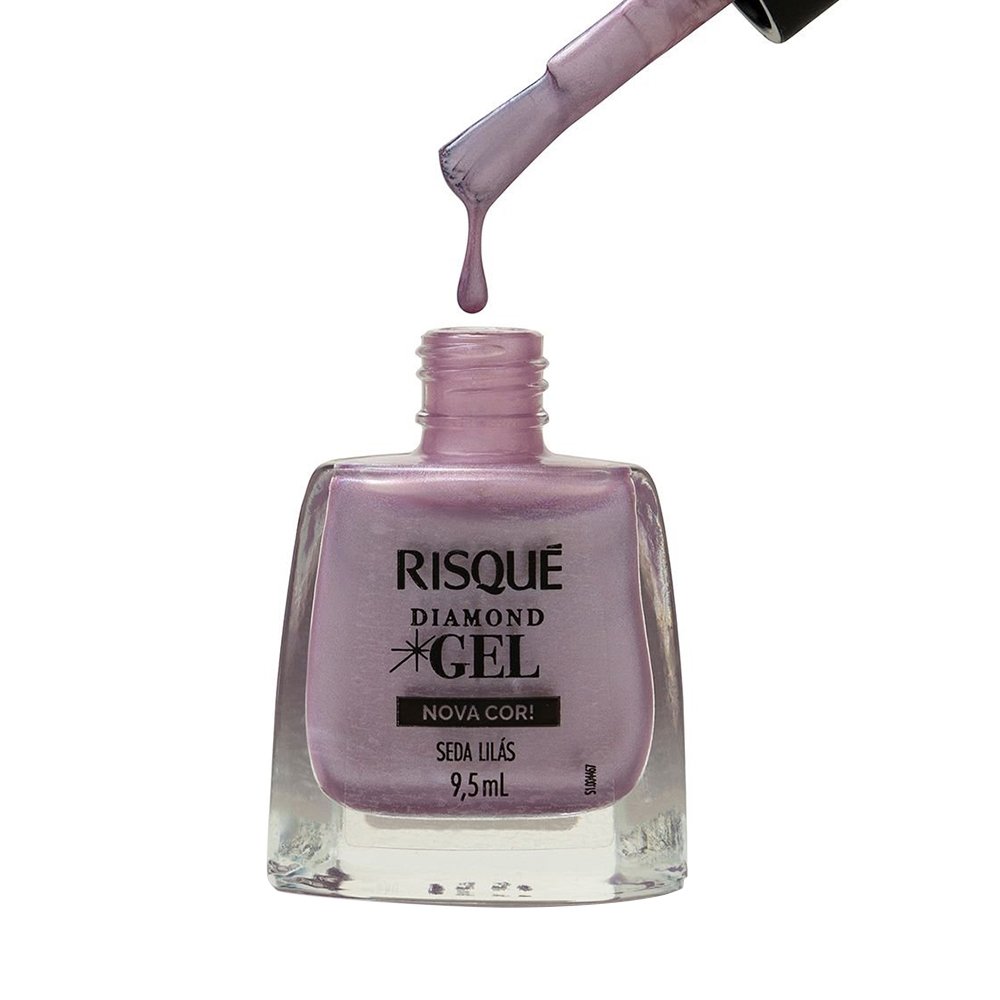 Esmalte Risqué Cintilante Diamond Gel Seda Lilás Avulso 9,5ml