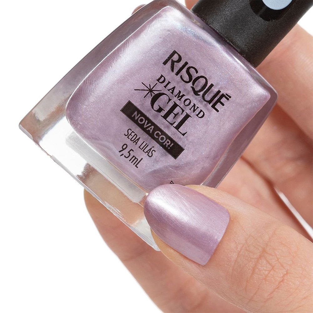 Esmalte Risqué Cintilante Diamond Gel Seda Lilás Avulso 9,5ml