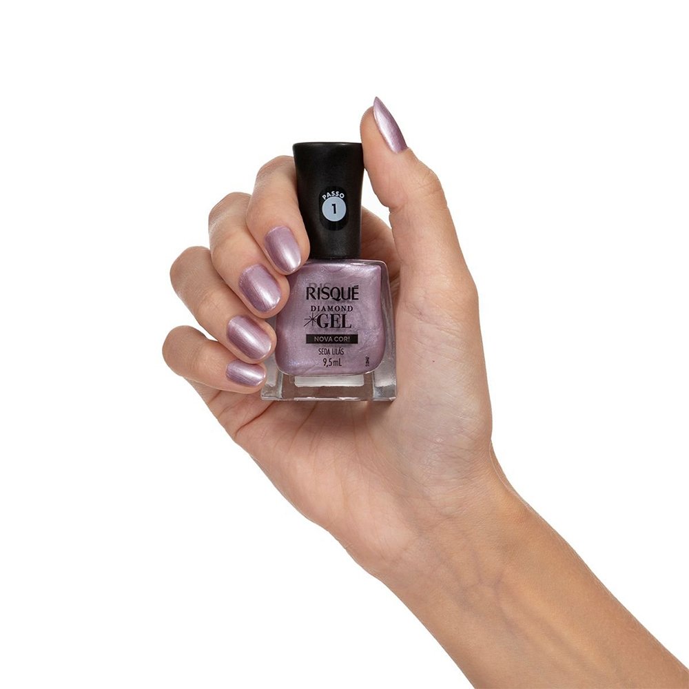 Esmalte Risqué Cintilante Diamond Gel Seda Lilás Avulso 9,5ml