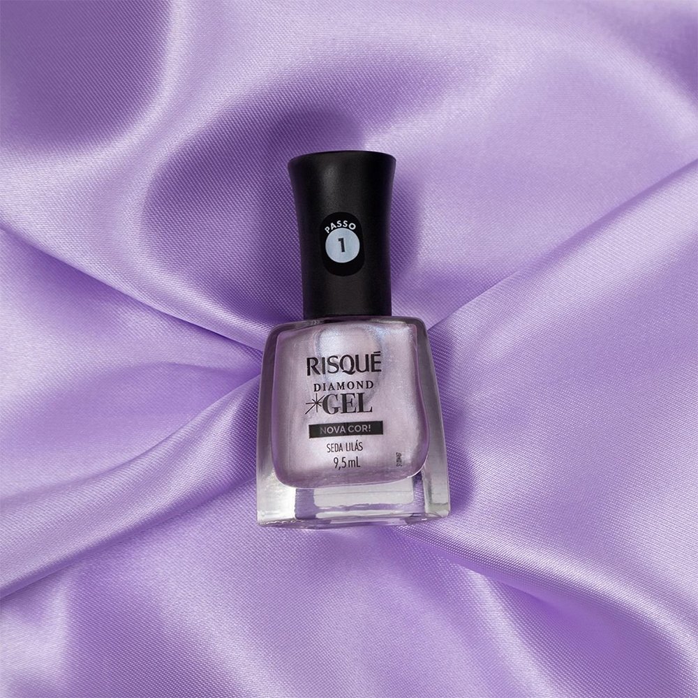 Esmalte Risqué Cintilante Diamond Gel Seda Lilás Avulso 9,5ml