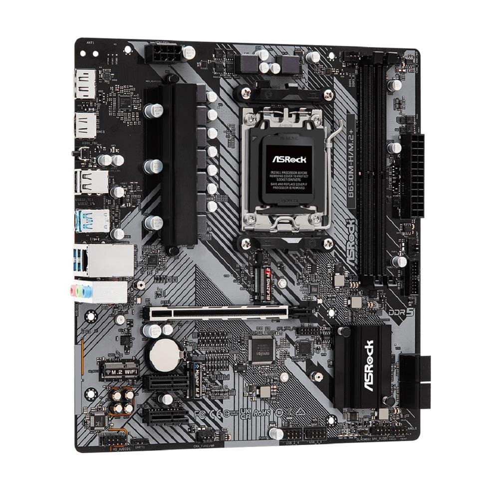 Placa Mãe ASRock B650M-H/M.2+, Chipset B650M, Amd AM5, m-ATX, DDR5