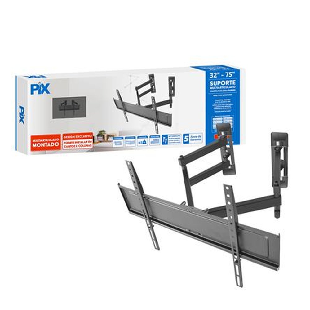 Suporte TV MUlti-articulado - 32 A 75 ( Coluna ) - Montado - Px-38
