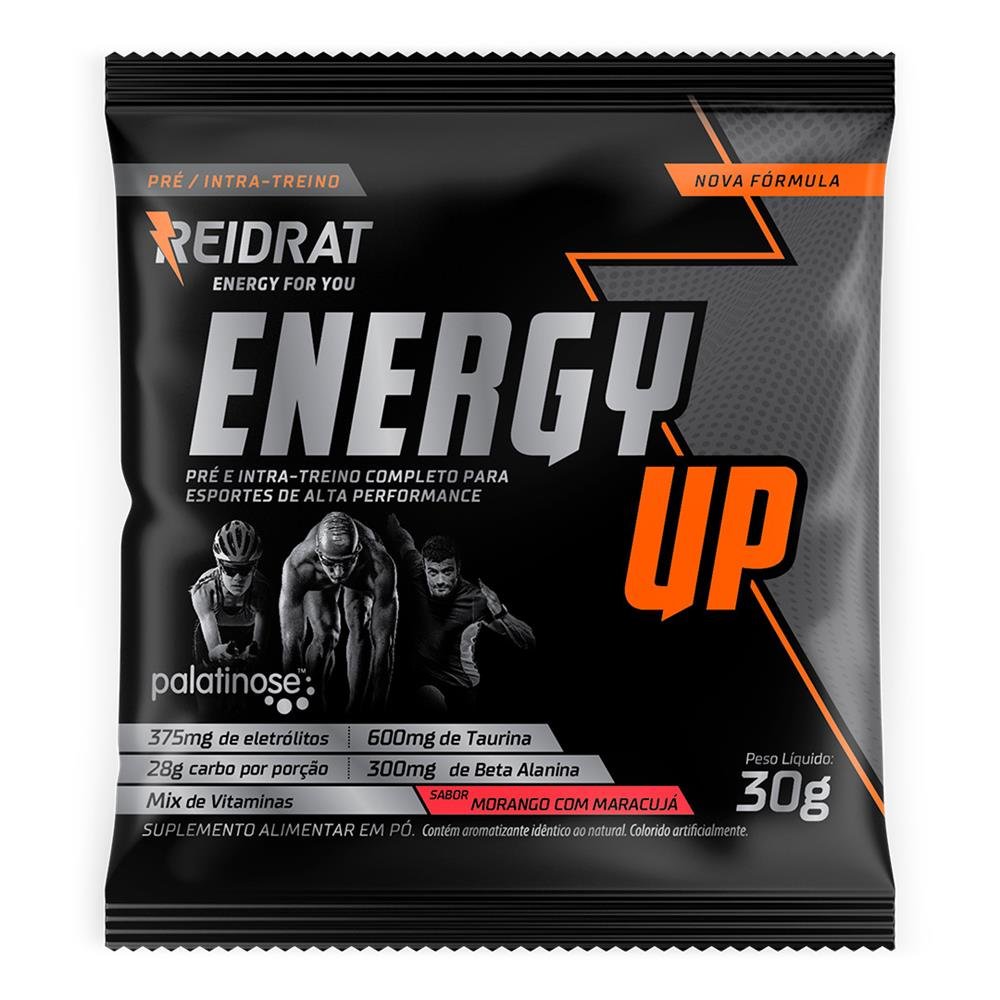Energy UP Pré e Intra treino (Display 15 sachês 30g) - Morango com Maracujá