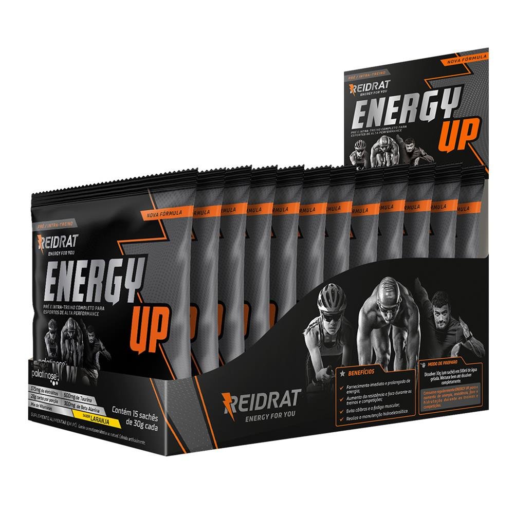 Energy UP Pré e Intra treino (Display 15 sachês 30g) - Laranja