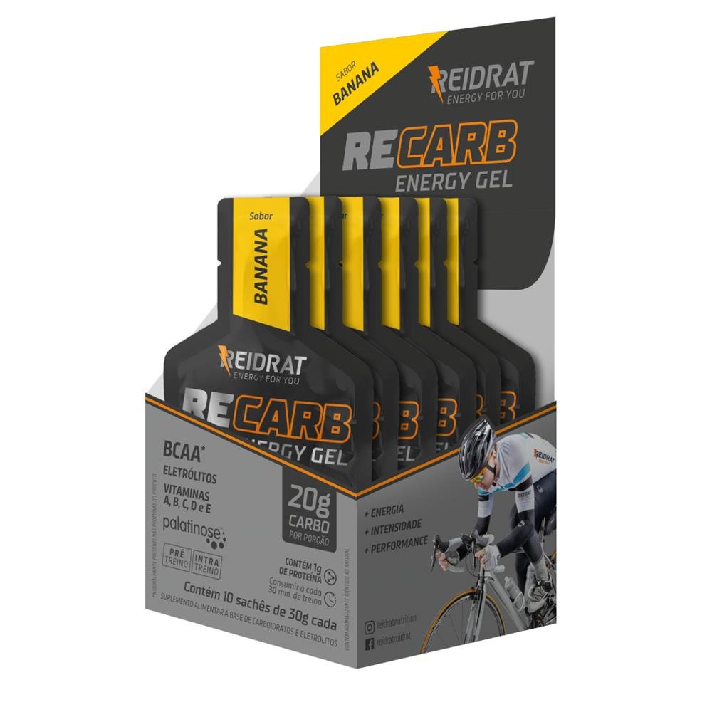 Recarb Energy Gel (Display 10 sachês 30g) - Banana