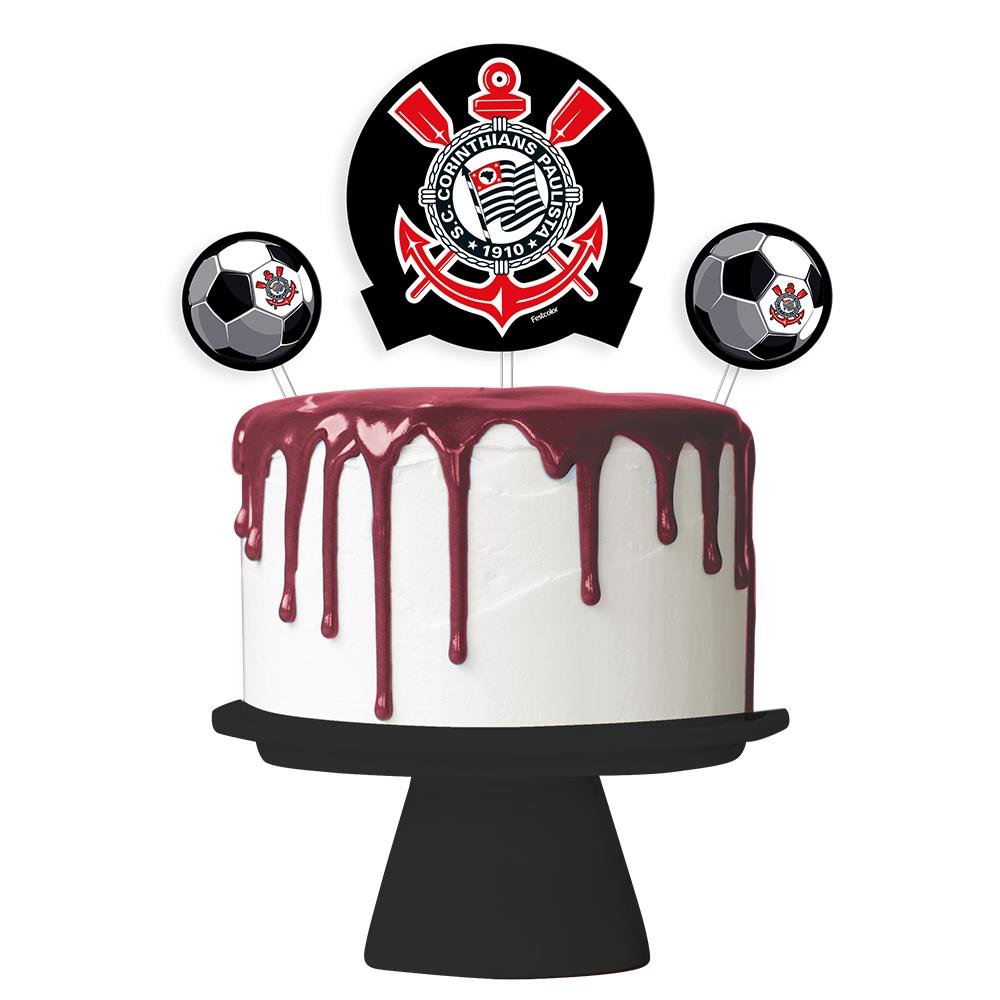 Kit Topo De Bolo Corinthians