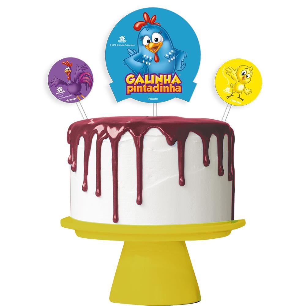 Kit Topo De Bolo Galinha Pintadinha