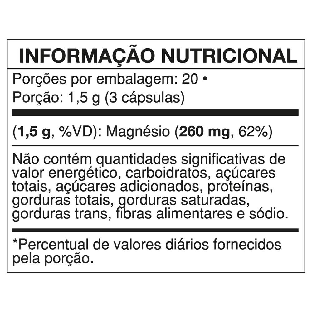 MAGNÉSIO TRIPLO (cloreto, quelato e dimalato) 60 CAPSULAS VEGANA - VIDEIRA 7