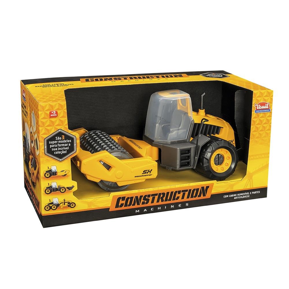 Construction Machines Sx Compactor (Maquina Rolo) - Usual Brinquedos