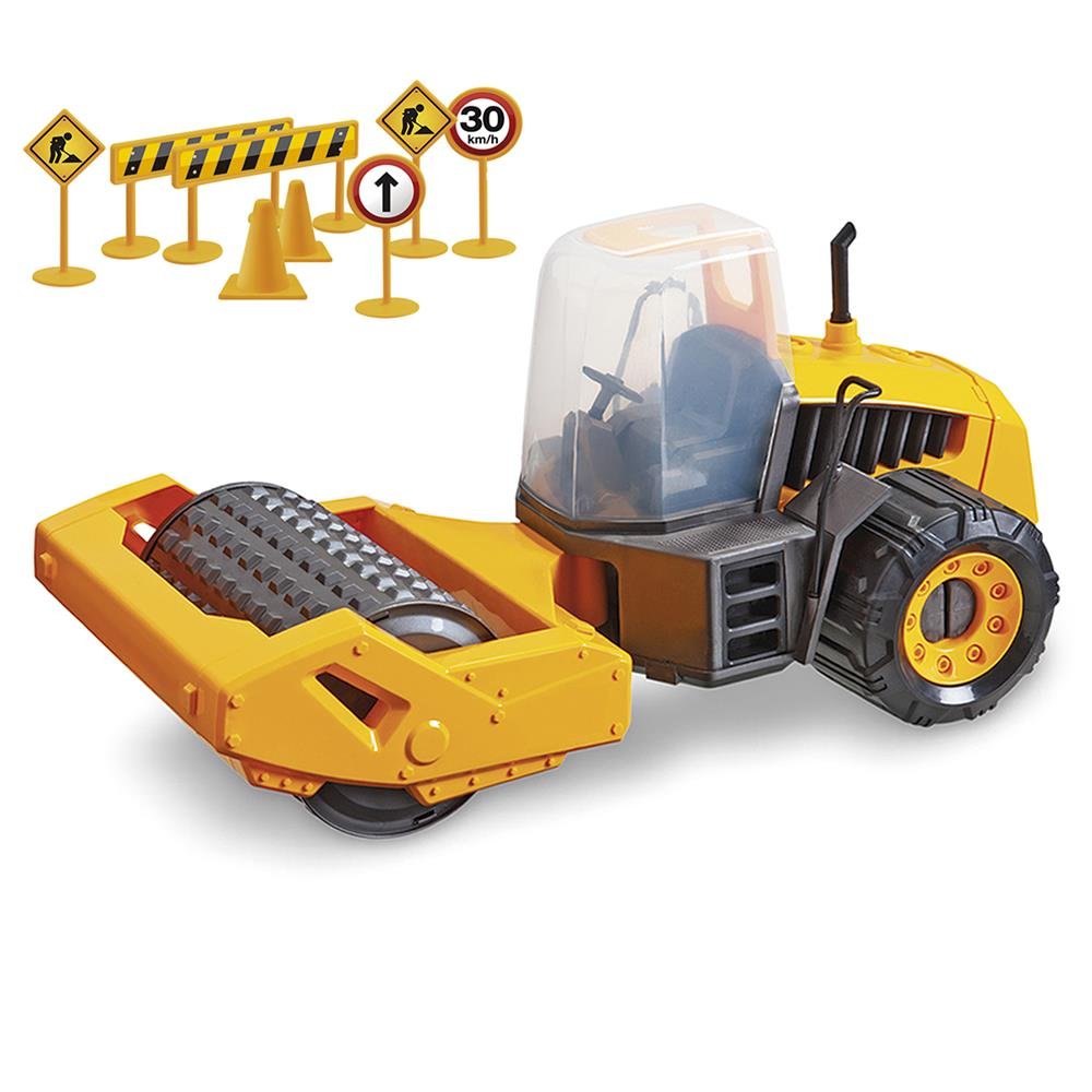 Construction Machines Sx Compactor (Maquina Rolo) - Usual Brinquedos