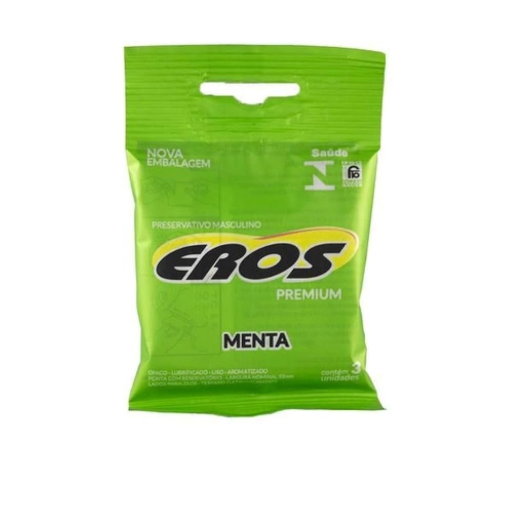 Preservativo Eros Menta - Pacote Contém 12 unidades