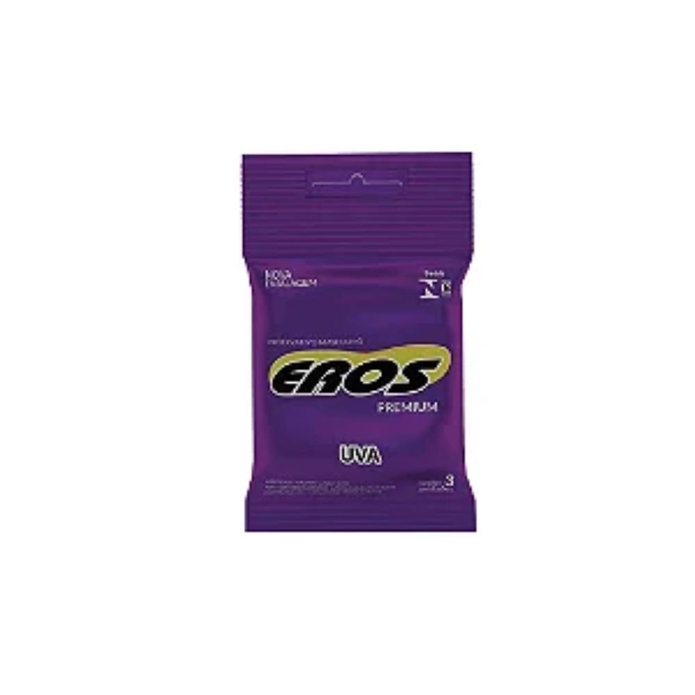 Preservativo Eros Uva - Pacote Contém 12 unidades