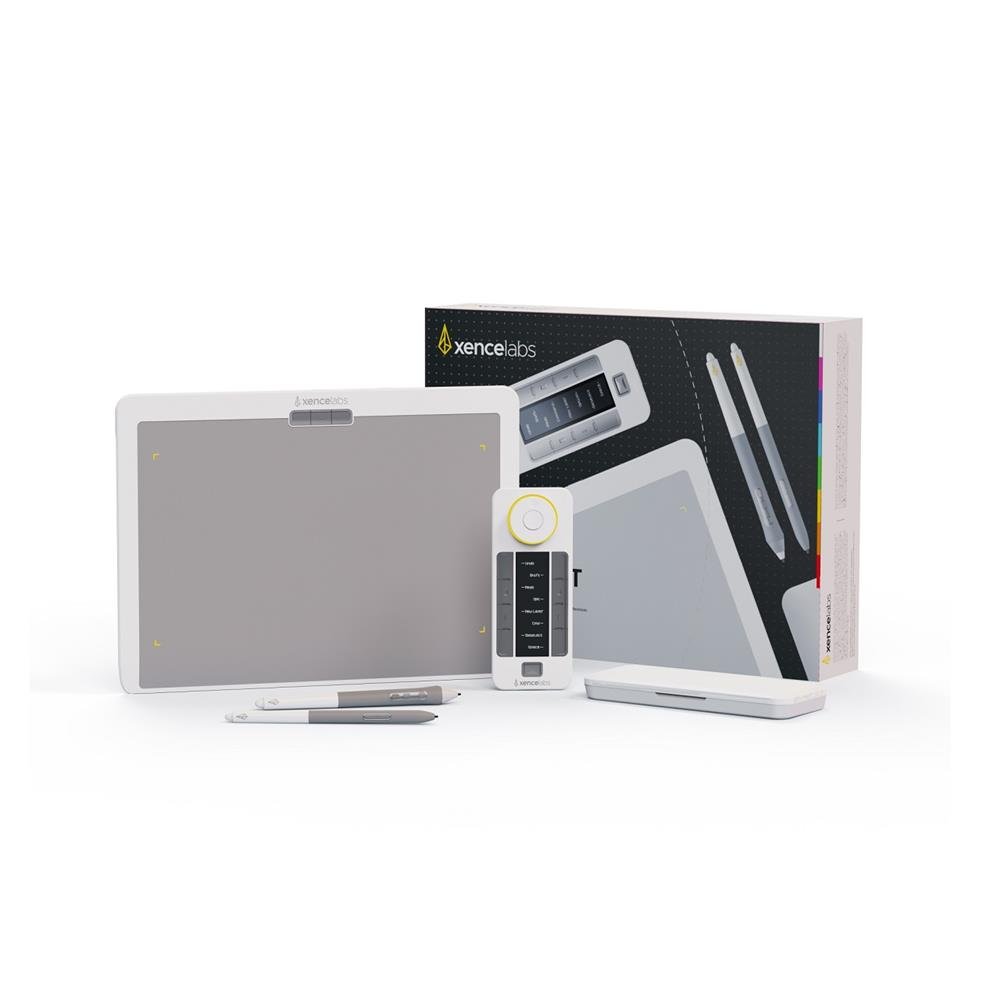 Mesa Digitalizadora Xencelabs Media SE Conjunto, 2 canetas, 12 Polegadas, Branco