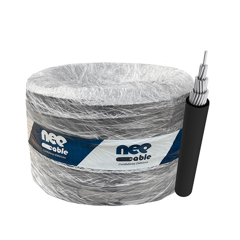 Cabo Aluminio 1Kv Singelo Preto 25Mm 100M Neocable