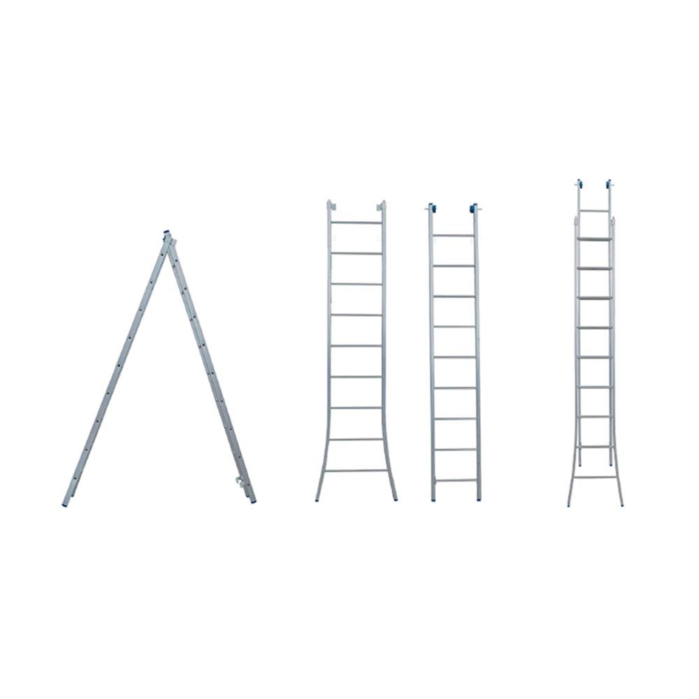 Escada De Alumínio Extensiva 9 Degraus 3X1 Suporta 120Kg Alumasa