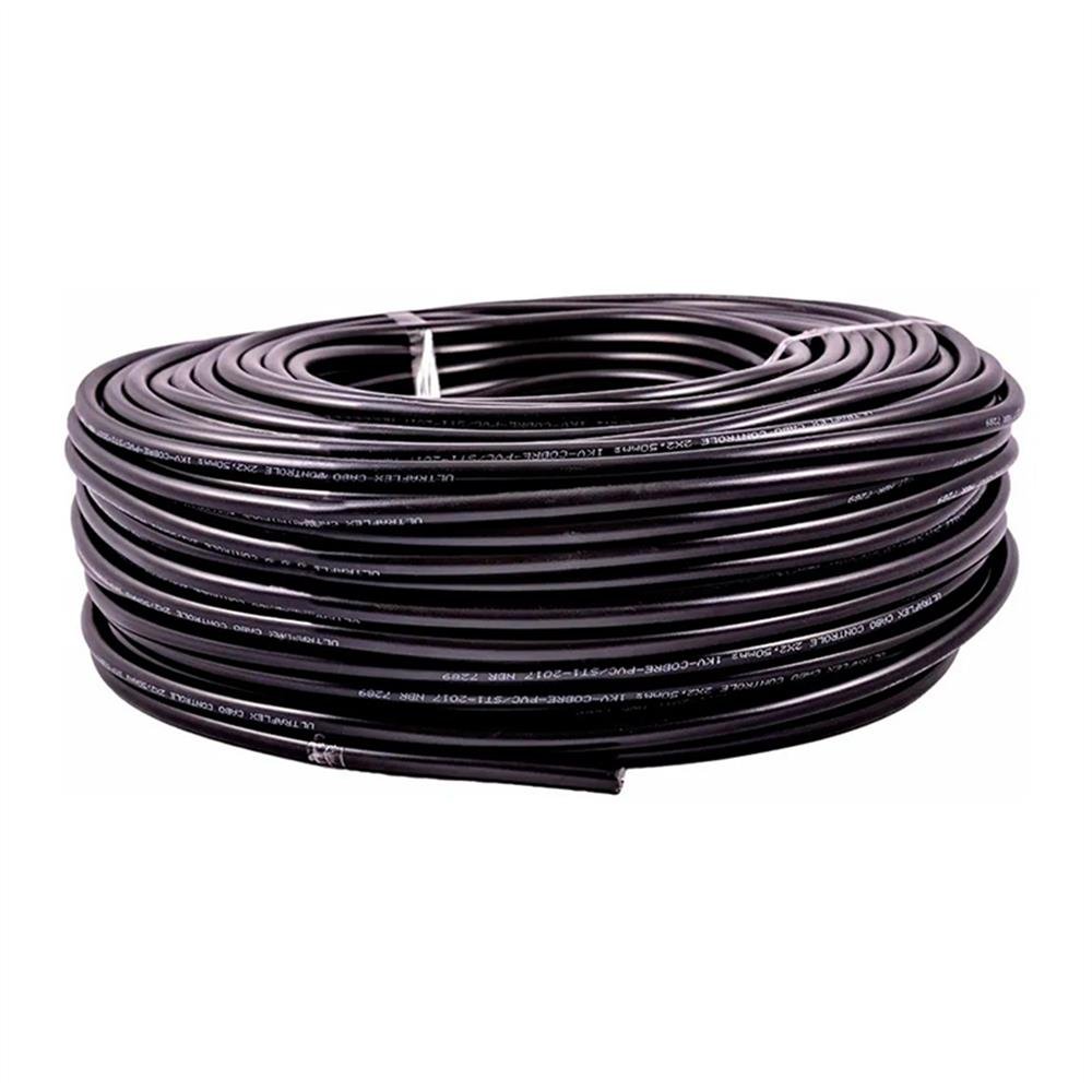 Cabo Multipolar 2X2,5Mm Preto Full 100M