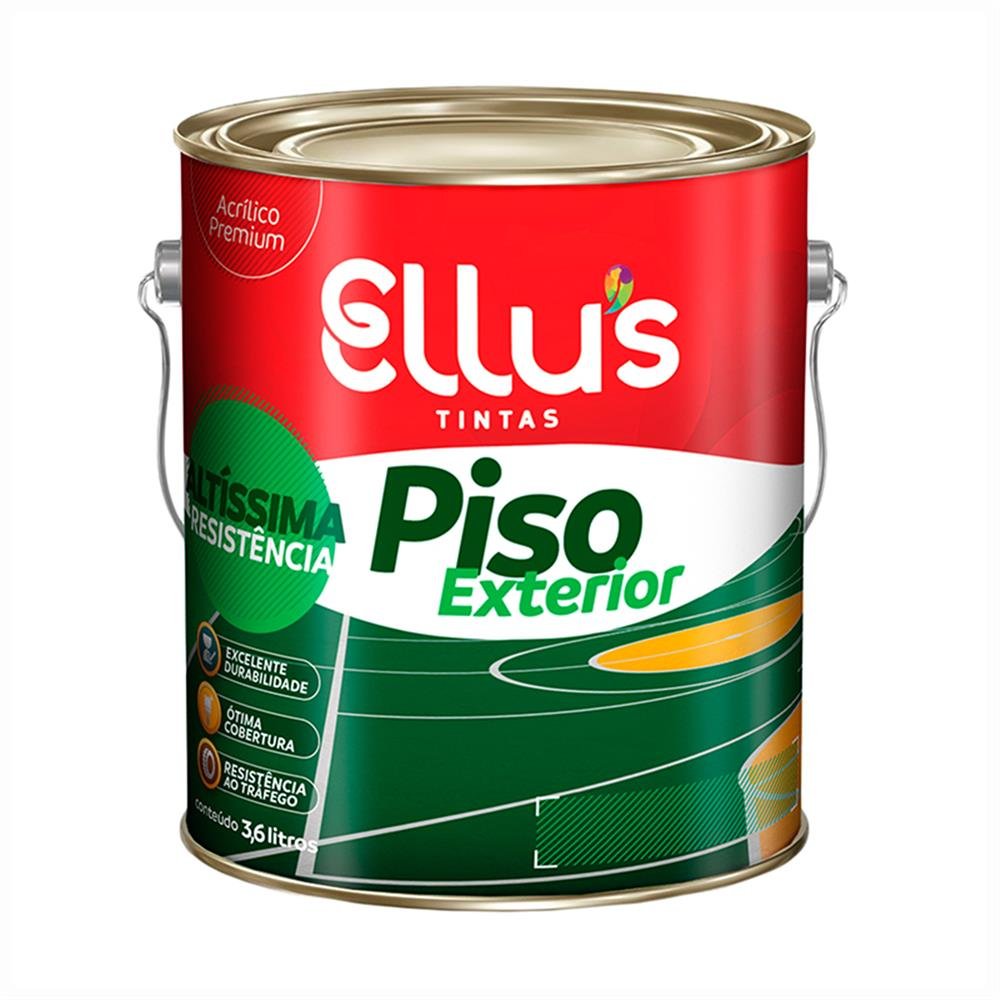 Tinta Piso Exterior/Interior Ellus 4X3,6L Verde