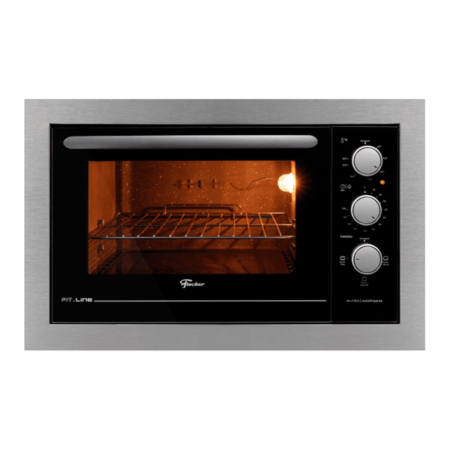Forno Elétrico de Embutir Fischer Fit Line 48 Litros - Frontal, Inox, 110V