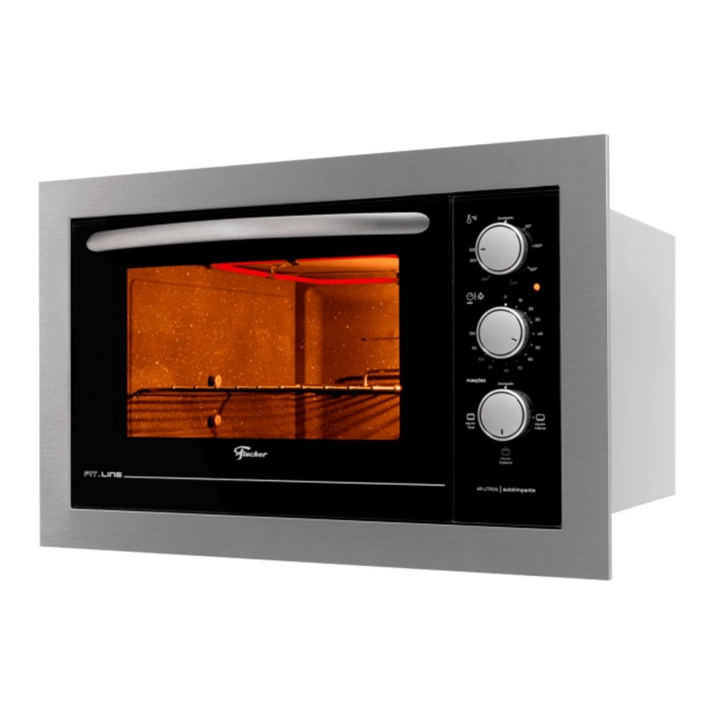 Forno Elétrico de Embutir Fischer Fit Line 48 Litros - Frontal, Inox, 220V