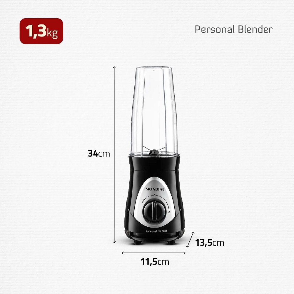 Liquidificador Portatil Personal Blender Dg-01 220v, 300w, 750ml, Preto, Mondial